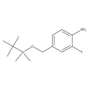 4-(((Tert-butyldimethylsilyl)oxy)methyl)-2-iodoaniline结构式