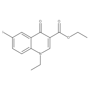 Ethyl 1-ethyl-6-iodo-4-oxo-1,4-dihydroquinoline-3-carboxylate结构式