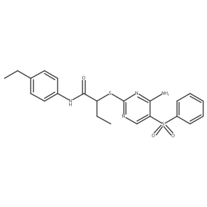 2-{[4-Amino-5-(benzenesulfonyl)pyrimidin-2-YL]sulfanyl}-N-(4-ethylphenyl)butanamide Structure