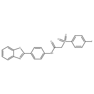 N-(4-(benzo[d]thiazol-2-yl)phenyl)-2-((4-fluorophenyl)sulfonyl)acetamide结构式
