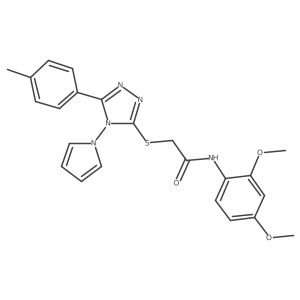 N-(2,4-dimethoxyphenyl)-2-{[5-(4-methylphenyl)-4-(1H-pyrrol-1-yl)-4H-1,2,4-triazol-3-yl]sulfanyl}acetamide结构式