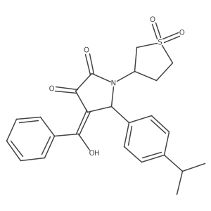 3-{3-benzoyl-4-hydroxy-5-oxo-2-[4-(propan-2-yl)phenyl]-2,5-dihydro-1H-pyrrol-1-yl}-1lambda6-thiolane-1,1-dione结构式