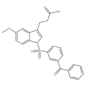 3-{5-Methoxy-1-[3-(pyridine-4-carbonyl)-benzenesulfonyl]-1h-indol-3-yl}-propionic acid结构式