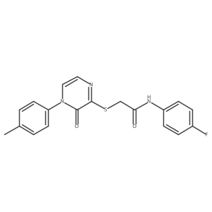 N-(4-fluorophenyl)-2-((3-oxo-4-(p-tolyl)-3,4-dihydropyrazin-2-yl)thio)acetamide结构式
