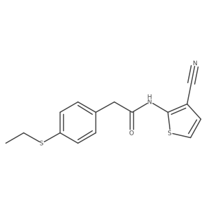 N-(3-cyanothiophen-2-yl)-2-(4-(ethylthio)phenyl)acetamide结构式