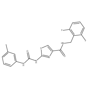 N-(2,6-difluorobenzyl)-2-(3-(m-tolyl)ureido)thiazole-4-carboxamide结构式