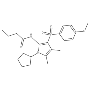 N-{1-cyclopentyl-3-[(4-methoxyphenyl)sulfonyl]-4,5-dimethyl-1H-pyrrol-2-yl}butanamide Structure