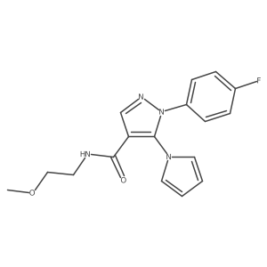 1-(4-fluorophenyl)-N-(2-methoxyethyl)-5-(1H-pyrrol-1-yl)-1H-pyrazole-4-carboxamide Structure
