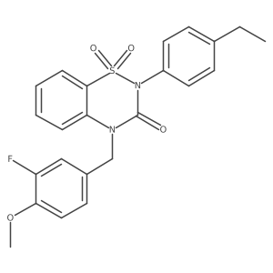 2-(4-ethylphenyl)-4-(3-fluoro-4-methoxybenzyl)-2H-1,2,4-benzothiadiazin-3(4H)-one 1,1-dioxide Structure