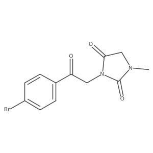 3-(2-(4-Bromophenyl)-2-oxoethyl)-1-methylimidazolidine-2,4-dione结构式