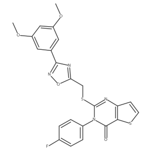 2-(((3-(3,5-dimethoxyphenyl)-1,2,4-oxadiazol-5-yl)methyl)thio)-3-(4-fluorophenyl)thieno[3,2-d]pyrimidin-4(3H)-one结构式