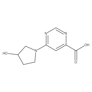 6-(3-Hydroxy-1-pyrrolidinyl)-4-pyrimidinecarboxylic acid结构式