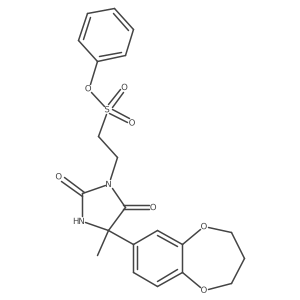 Phenyl 4-(3,4-dihydro-2H-1,5-benzodioxepin-7-yl)-4-methyl-2,5-dioxo-1-imidazolidineethanesulfonate结构式