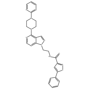 5-phenyl-N-(2-(4-(4-(pyrimidin-2-yl)piperazin-1-yl)-1H-pyrazolo[3,4-d]pyrimidin-1-yl)ethyl)isoxazole-3-carboxamide Structure
