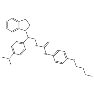 1-(4-Butoxyphenyl)-3-(2-(4-(dimethylamino)phenyl)-2-(indolin-1-yl)ethyl)urea结构式
