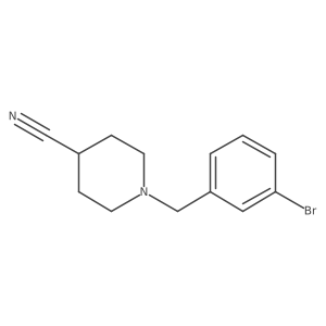 1-[(3-Bromophenyl)methyl]piperidine-4-carbonitrile Structure