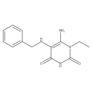 6-Amino-1-ethyl-5-[(phenylmethyl)amino]-2,4(1h,3h)-pyrimidinedione结构式