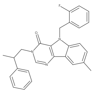 5-(2-fluorobenzyl)-8-methyl-3-(2-phenylpropyl)-3H-pyrimido[5,4-b]indol-4(5H)-one Structure