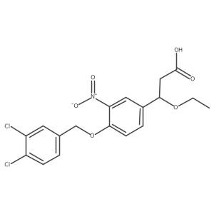 3-[4-[(3,4-Dichlorophenyl)methoxy]-3-nitrophenyl]-3-ethoxypropanoic acid结构式