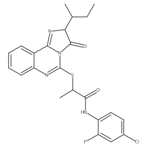 2-((2-(sec-butyl)-3-oxo-2,3-dihydroimidazo[1,2-c]quinazolin-5-yl)thio)-N-(4-chloro-2-fluorophenyl)propanamide结构式