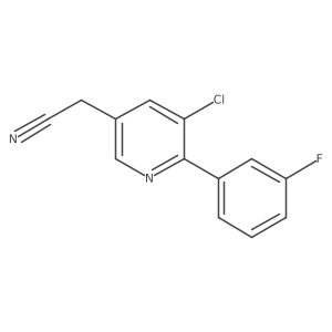 5-Chloro-6-(3-fluorophenyl)-3-pyridineacetonitrile结构式