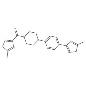(4-(5-(5-Methyl-1,2,4-oxadiazol-3-yl)pyridin-2-yl)piperazin-1-yl)(2-methylthiazol-4-yl)methanone结构式