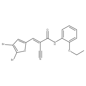 (Z)-2-cyano-3-(4,5-dibromofuran-2-yl)-N-(2-ethoxyphenyl)prop-2-enamide结构式