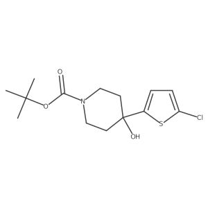 4-(5-Chlorothiophen-2-yl)-4-hydroxypiperidine-1-carboxylic acid tert-butyl ester结构式