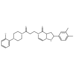 5-[3-[4-(2-Chlorophenyl)piperazin-1-yl]-3-oxopropyl]-2-(3,4-dimethylphenyl)-1,2,3,3a-tetrahydropyrazolo[1,5-a]pyrazin-4-one Structure