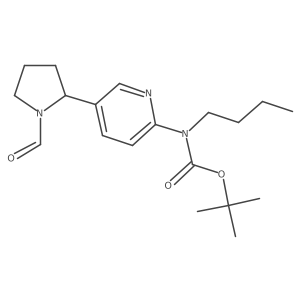 tert-Butyl butyl(5-(1-formylpyrrolidin-2-yl)pyridin-2-yl)carbamate Structure