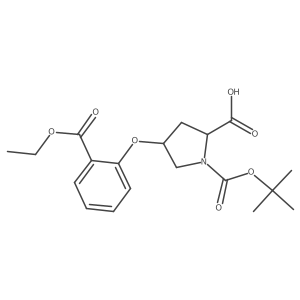(2S,4S)-1-(tert-Butoxycarbonyl)-4-[2-(ethoxy-carbonyl)phenoxy]-2-pyrrolidinecarboxylic acid Structure