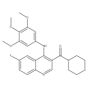 (6-Fluoro-4-((3,4,5-trimethoxyphenyl)amino)quinolin-3-yl)(thiomorpholino)methanone Structure