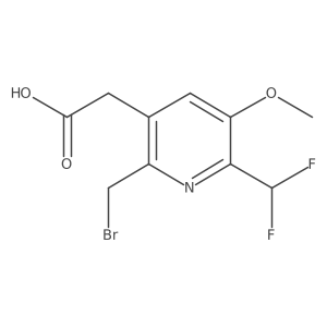 2-(Bromomethyl)-6-(difluoromethyl)-5-methoxypyridine-3-acetic acid Structure