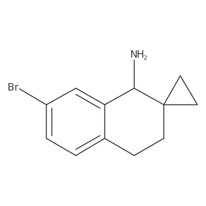 7'-Bromo-3',4'-dihydro-1'H-spiro[cyclopropane-1,2'-naphthalen]-1'-amine Structure