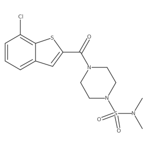 4-[(7-chloro-1-benzothiophen-2-yl)carbonyl]-N,N-dimethyltetrahydro-1(2H)-pyrazinesulfonamide结构式
