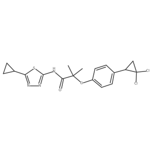 N-(5-cyclopropyl-1,3,4-thiadiazol-2-yl)-2-[4-(2,2-dichlorocyclopropyl)phenoxy]-2-methylpropanamide结构式