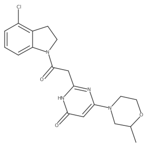 2-[2-(4-Chloro-2,3-dihydroindol-1-yl)-2-oxoethyl]-6-(2-methylmorpholin-4-yl)-3H-pyrimidin-4-one结构式