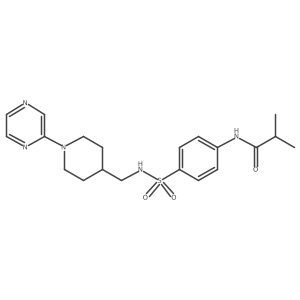 N-(4-(N-((1-(pyrazin-2-yl)piperidin-4-yl)methyl)sulfamoyl)phenyl)isobutyramide结构式