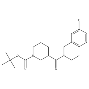 tert-Butyl 3-(ethyl(3-fluorobenzyl)carbamoyl)piperidine-1-carboxylate结构式