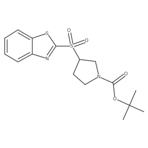 tert-Butyl 3-(benzo[d]thiazol-2-ylsulfonyl)pyrrolidine-1-carboxylate结构式