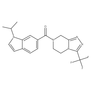 (1-isopropyl-1H-indol-6-yl)[3-(trifluoromethyl)-5,6-dihydro[1,2,4]triazolo[4,3-a]pyrazin-7(8H)-yl]methanone Structure