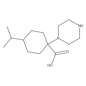 1-(Piperazin-1-yl)-4-(propan-2-yl)cyclohexane-1-carboxylic acid Structure