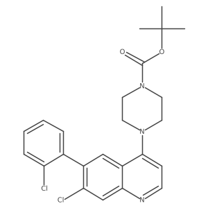 tert-Butyl 4-(7-chloro-6-(2-chlorophenyl)quinolin-4-yl)piperazine-1-carboxylate Structure