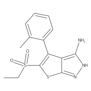 5-(Ethylsulfonyl)-4-(o-tolyl)-1H-thieno[2,3-c]pyrazol-3-amine结构式