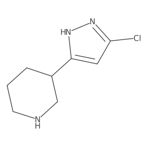 3-(5-Chloro-1H-pyrazol-3-yl)piperidine结构式