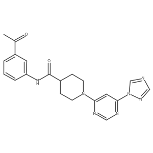 1-(6-(1H-1,2,4-triazol-1-yl)pyrimidin-4-yl)-N-(3-acetylphenyl)piperidine-4-carboxamide结构式