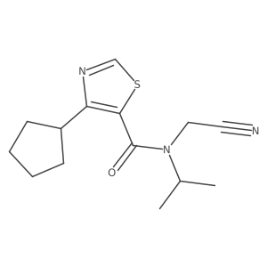 N-(cyanomethyl)-4-cyclopentyl-N-(propan-2-yl)-1,3-thiazole-5-carboxamide结构式
