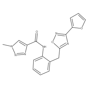 N-(2-((3-(furan-2-yl)-1,2,4-oxadiazol-5-yl)methyl)phenyl)-1-methyl-1H-1,2,3-triazole-4-carboxamide Structure