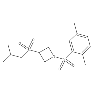 1-((2,5-Dimethylphenyl)sulfonyl)-3-(isobutylsulfonyl)azetidine Structure