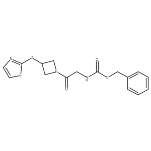 Benzyl (2-oxo-2-(3-(thiazol-2-yloxy)azetidin-1-yl)ethyl)carbamate结构式